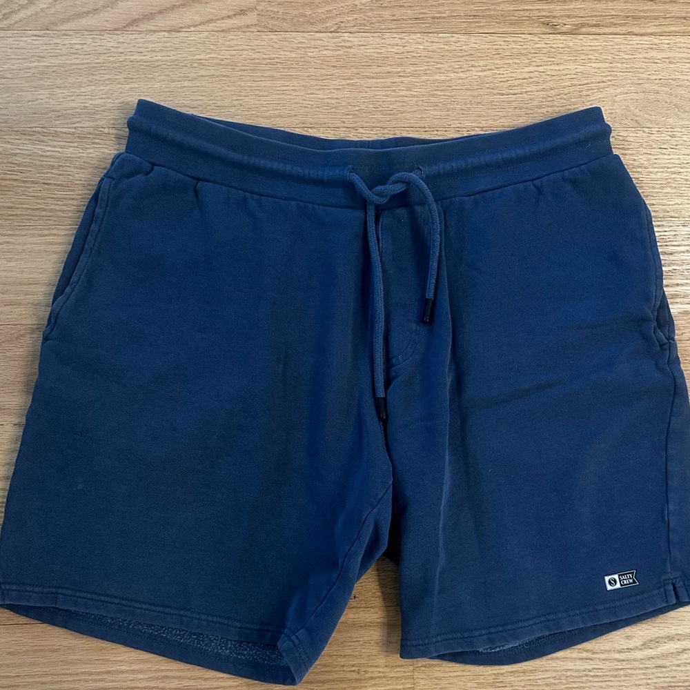 Salty Crew Men's Navy Drawstring Athletic Shorts